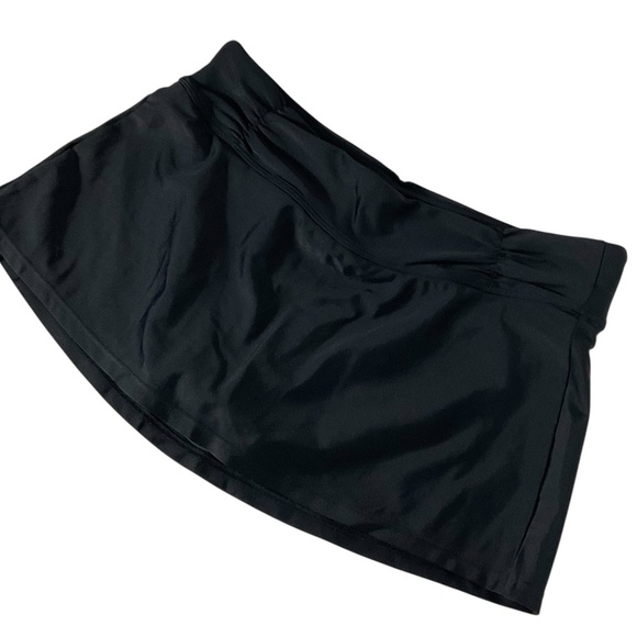 Athleta Black Ruched Waist Swim Skirt with Built-In Briefs Small Style #964883 - Picture 2 of 8